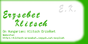 erzsebet klitsch business card